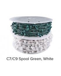 C9 Socket Cable, Green, 1,000 ft,12" Spacing